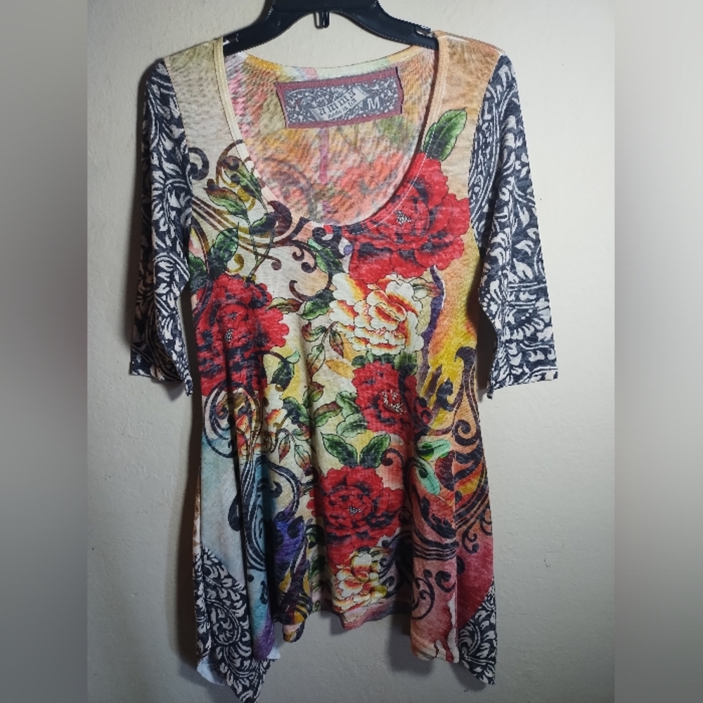 Amma Tunic Top Boho Floral Comfy